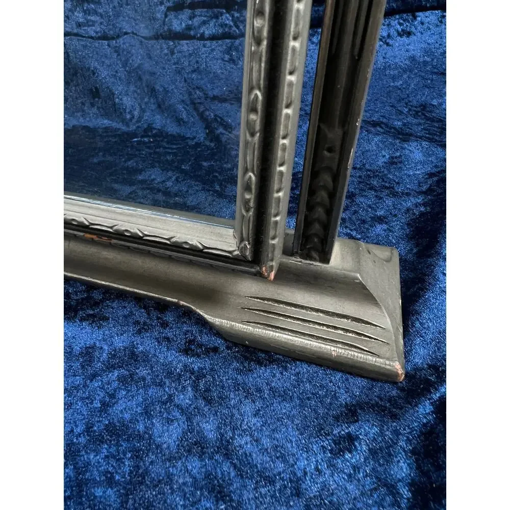 Antique Art Deco Tabletop Picture Frame – Silver Tone Ornate Tilt Design